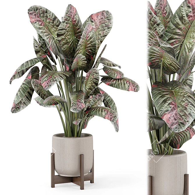 Handmade Stone Pot Indoor Plants 3D model image 5