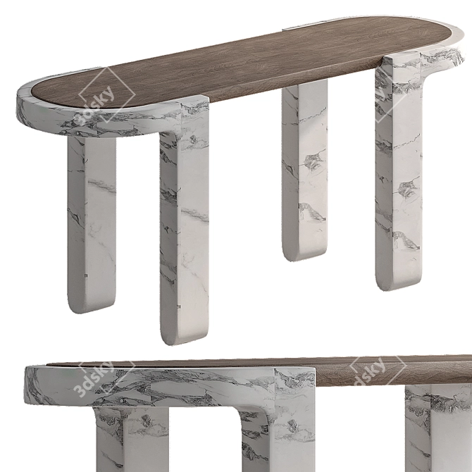 Elegant Foldable Dining Table 3D model image 1