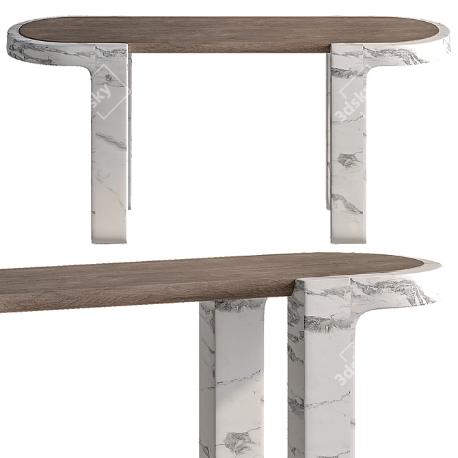 Elegant Foldable Dining Table 3D model image 2