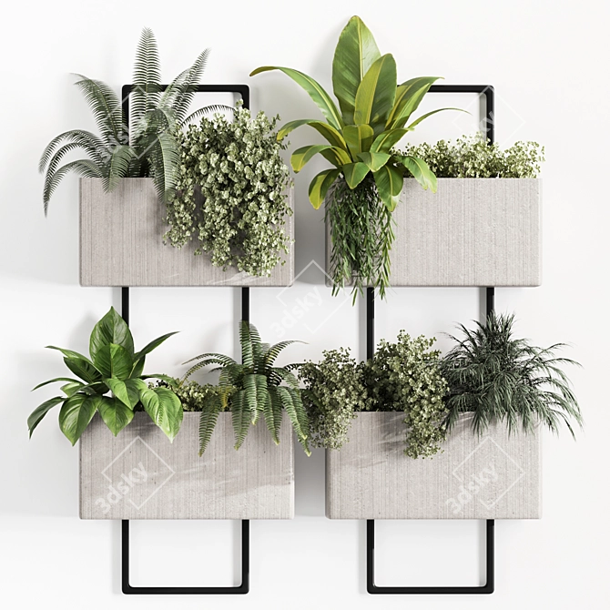 High-Quality Indoor Hanging Plant Set 3D model image 2