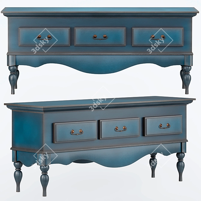 Victorian Style Media Console, Timberika 3D model image 1