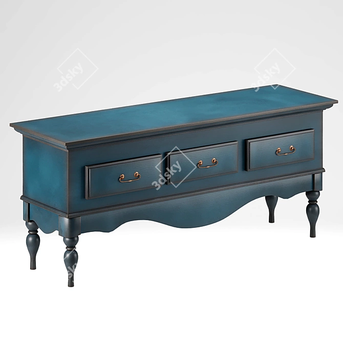 Victorian Style Media Console, Timberika 3D model image 4