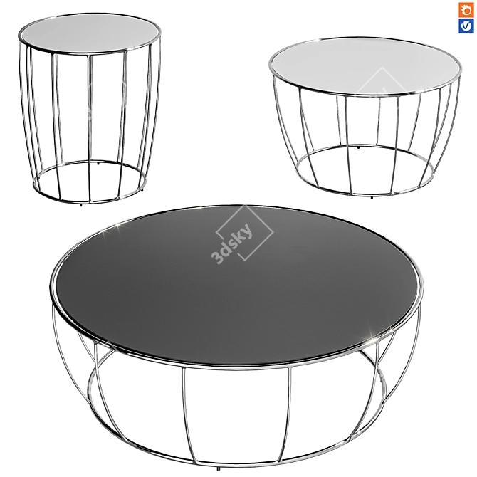  Modern Adjustable Dining Table 3D model image 7