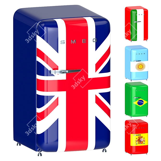 Retro Style Smeg-02 Fridge 3D model image 1