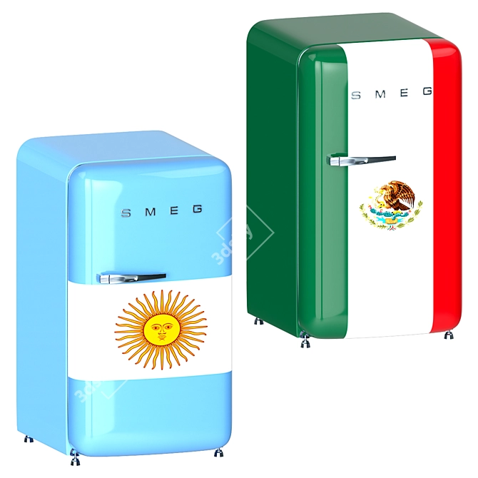 Retro Style Smeg-02 Fridge 3D model image 4