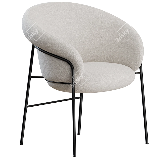 Modern Metal Ginger Chairs Set 3D model image 1