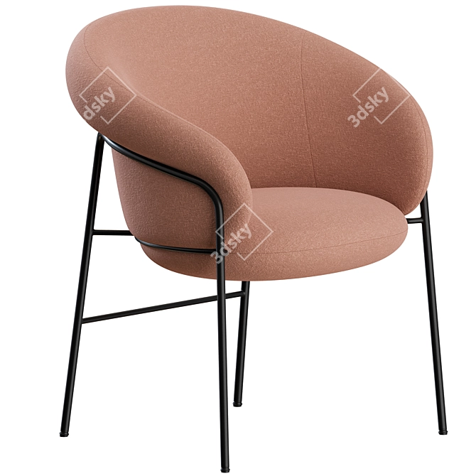 Modern Metal Ginger Chairs Set 3D model image 3