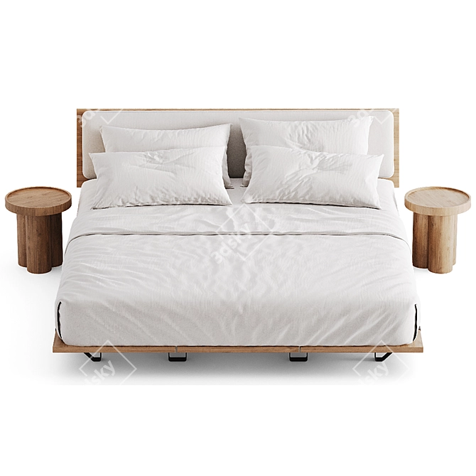 Modern Wood Bed Frame - Corona 3D model image 3