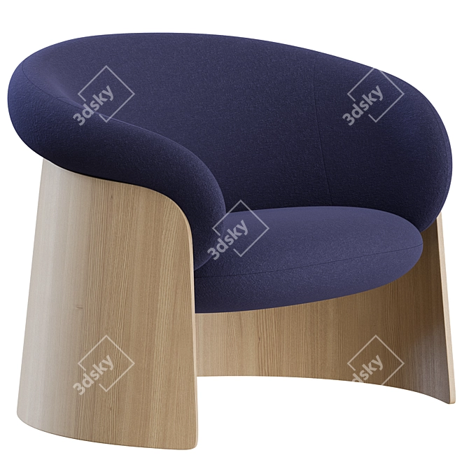 Modern Wooden Ginger Armchair Set 3D model image 4