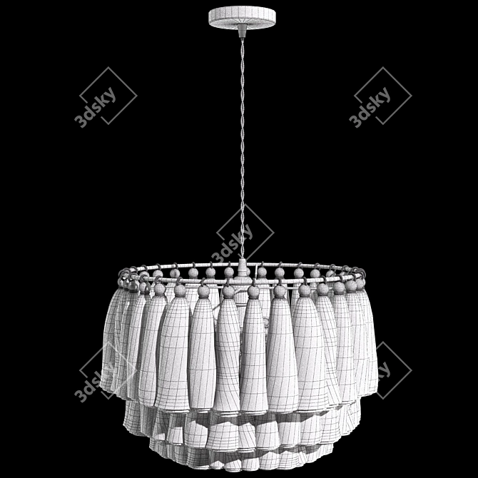 Boho Tassel Pendant Lamp Bundle 3D model image 6