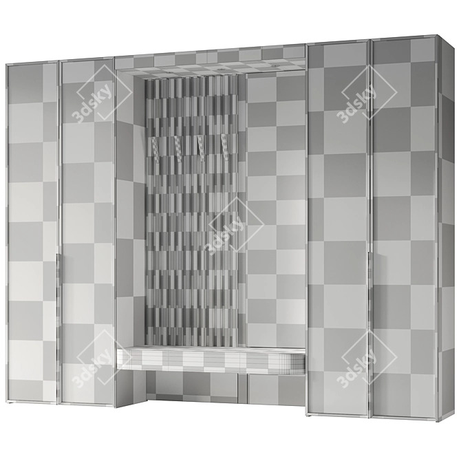 Entryway Furniture Composition: Beige Wood-led 3D model image 5