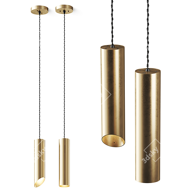 Contemporary Turia Pendant Lamp Rotation-ready 3D model image 1