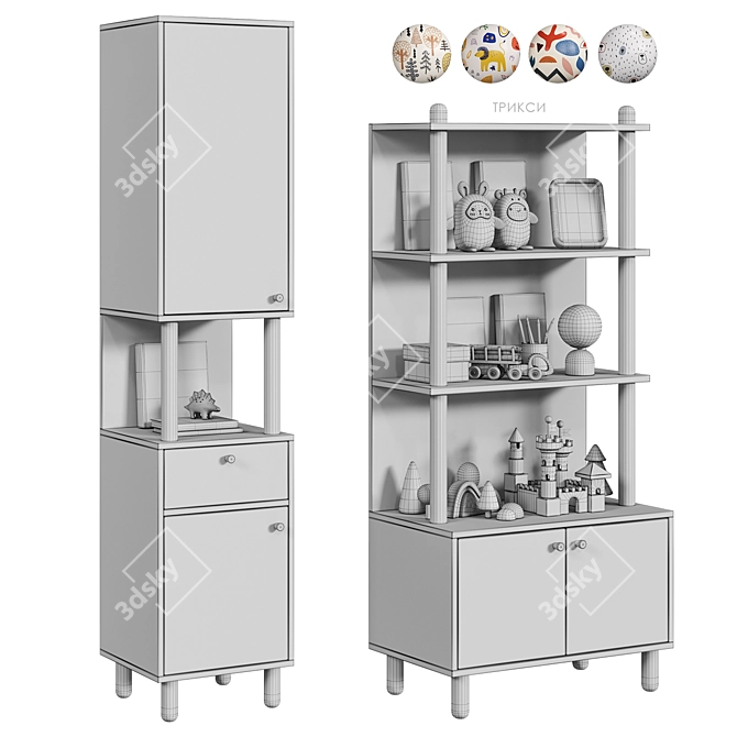 Trixie Kids Bookshelf Collection 3D model image 7