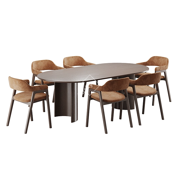 Modern Dining Table and Chairs 3D model image 2