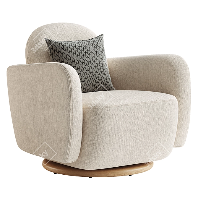 Modern Enya Swivel Chair 3D model image 4