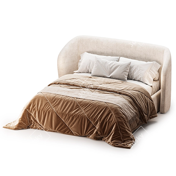 Luxurious Fortune Bed 3D model image 2