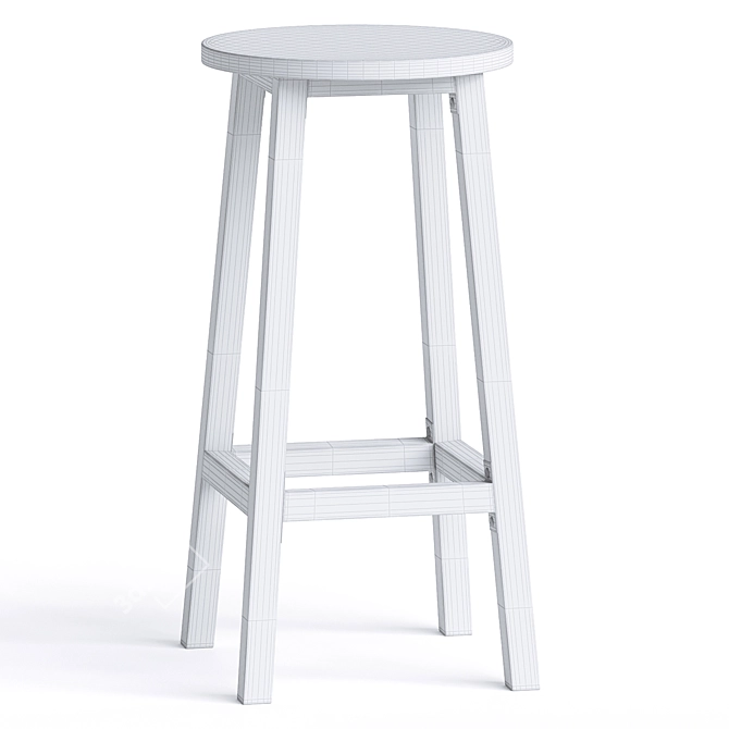 Industrial Style Metal Counter Stool 3D model image 3