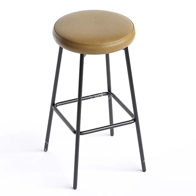 Swivel Barstool with Steel Legs 3D model image 2