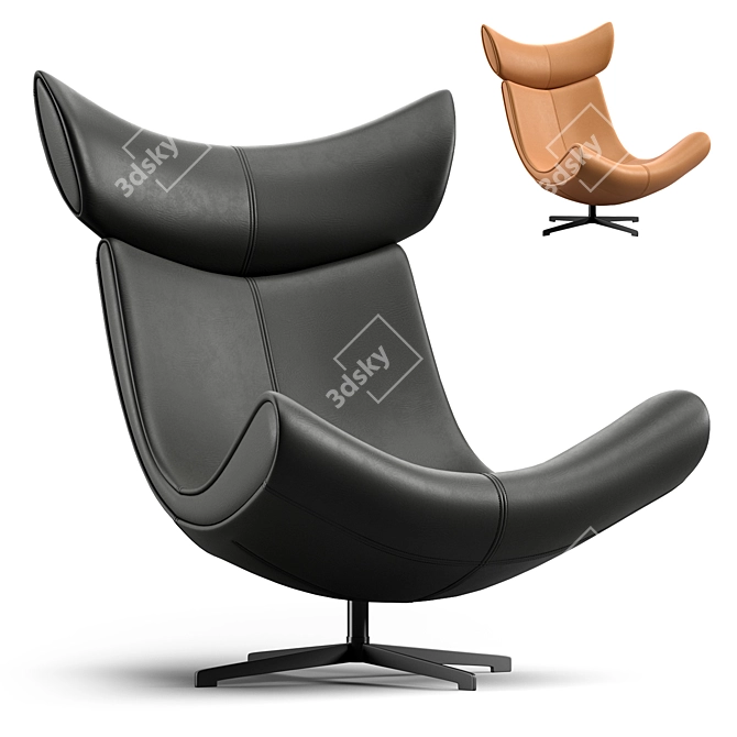 Elegant Toro Armchair, Black 3D model image 1