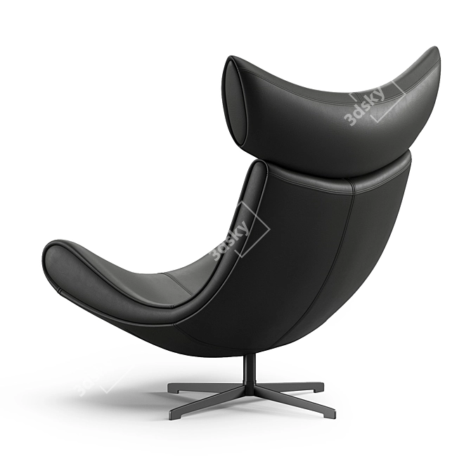 Elegant Toro Armchair, Black 3D model image 4