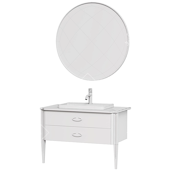 STWORKI Luna 100 White Vanity 3D model image 4