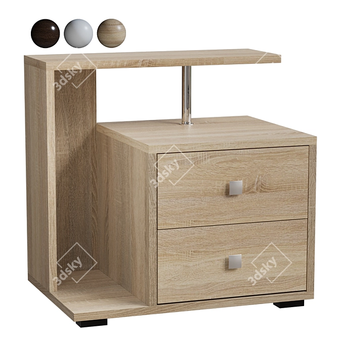 Title: Camellia Bedside Tables Set 3D model image 7