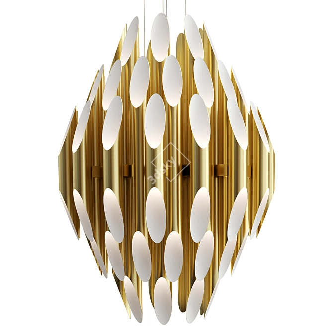 Triple Sphere Chimes Chandelier 3D model image 3