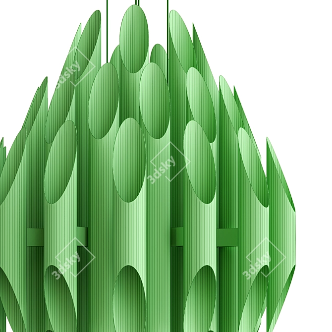 Triple Sphere Chimes Chandelier 3D model image 4