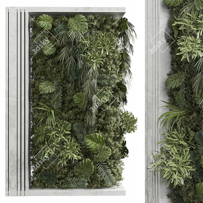 2015 Green Wall 3D Model 3D model image 2