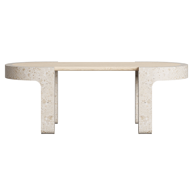 Elegant Marble Wood Coffee Table 3D model image 5