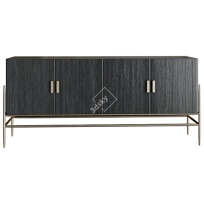 Rustic TV Stand Smooth Model 3D model image 2
