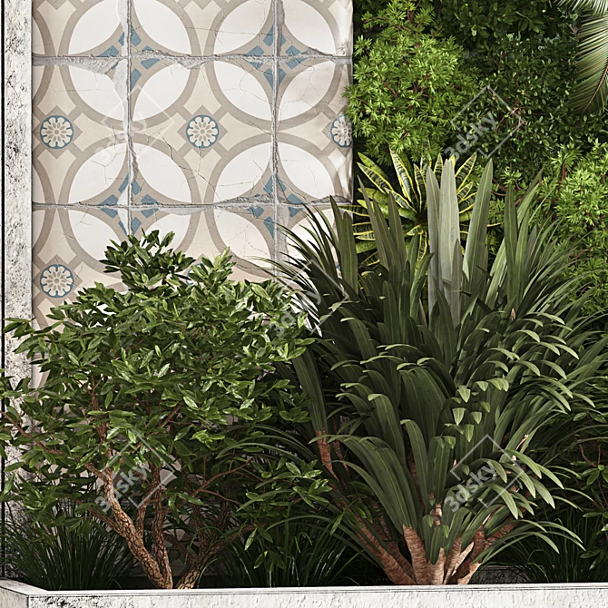 Green Fitowall 3D Asset Set 3D model image 3