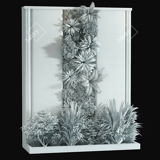 Green Fitowall 3D Asset Set 3D model image 4