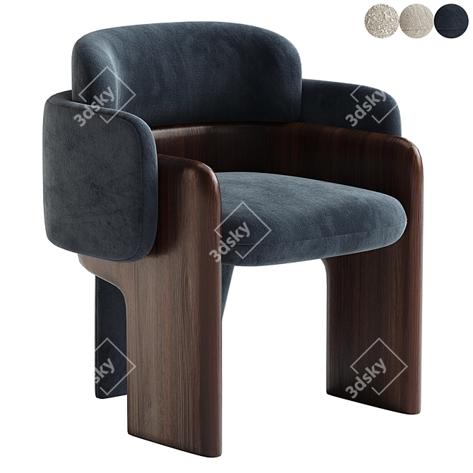 Sleek Quartet Chair Design 3D model image 1