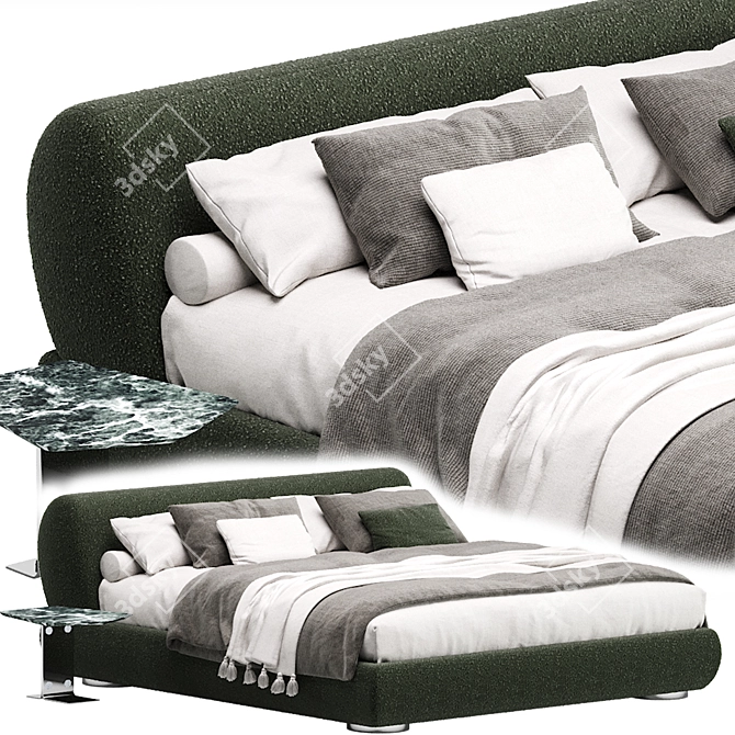 Modern Luxury Supermoon Bed Minotti 3D model image 4