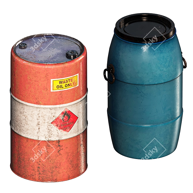 High-Quality 4K Textured Barrels 3D model image 4