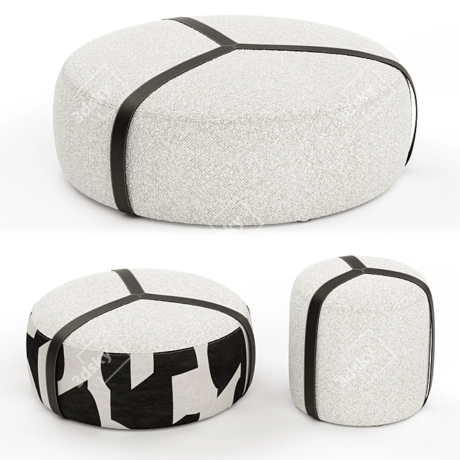 Contemporary Brooklyn Pouf Design 3D model image 1