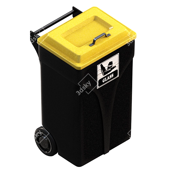 Premium 3D Trash Bin Model 3D model image 4