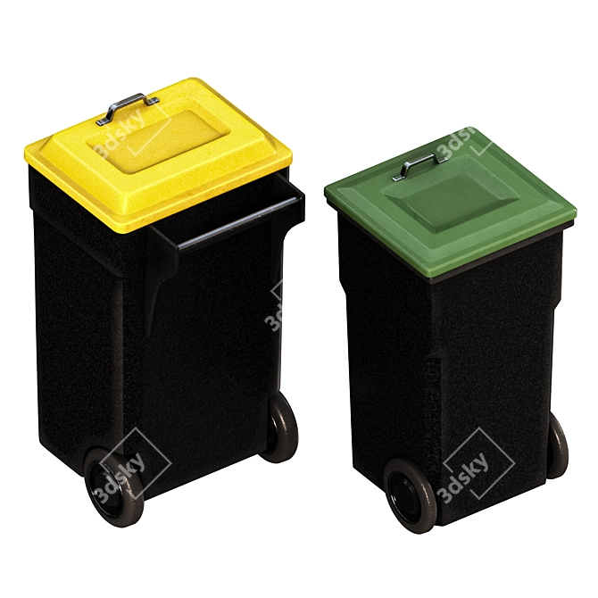 Premium 3D Trash Bin Model 3D model image 5