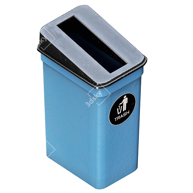 Modern Trash Bin 4K Texture 3D model image 5