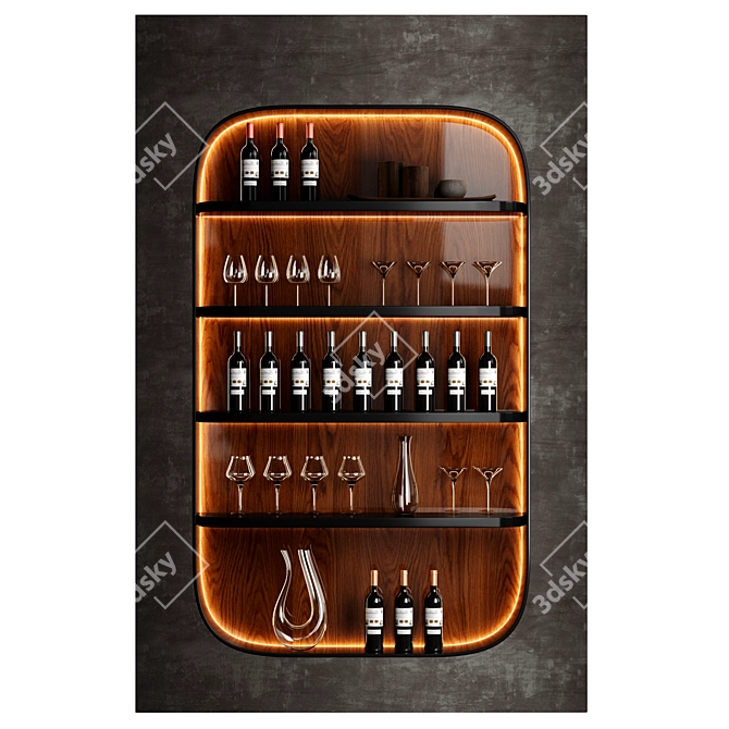 Modern Wine Rack Storage Solution 3D model image 1