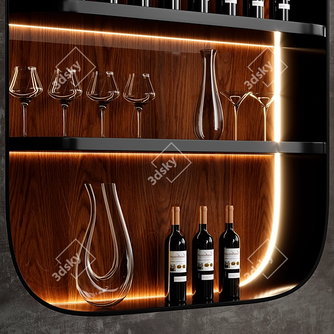 Modern Wine Rack Storage Solution 3D model image 3