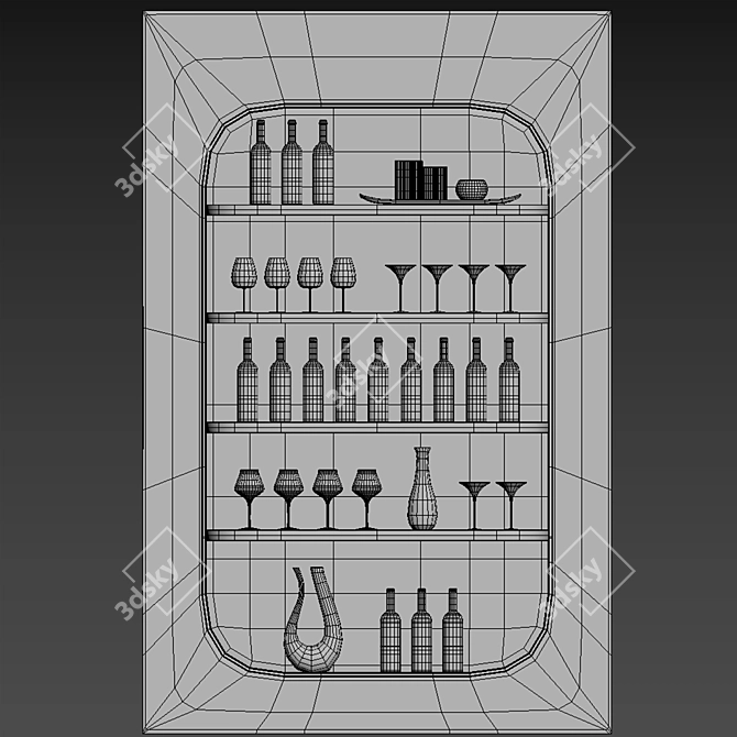 Modern Wine Rack Storage Solution 3D model image 5