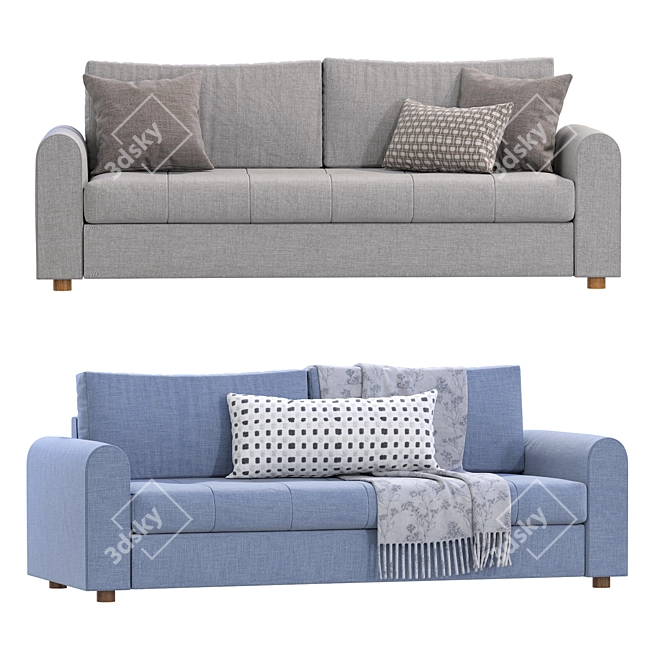Modern Grey Sofa Bed Article 3D model image 1