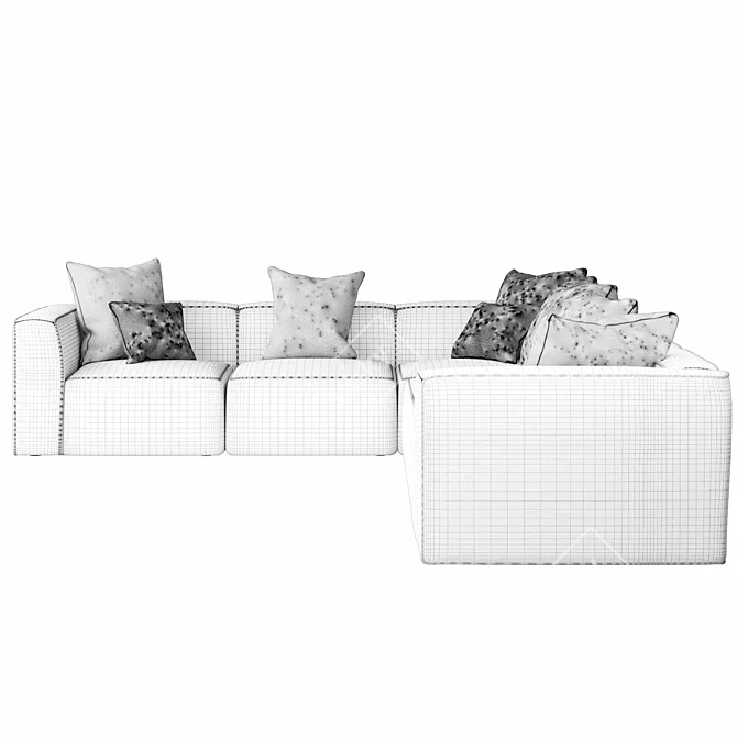 Scandinavian Designs Modular Sectional Sofa 3D model image 6