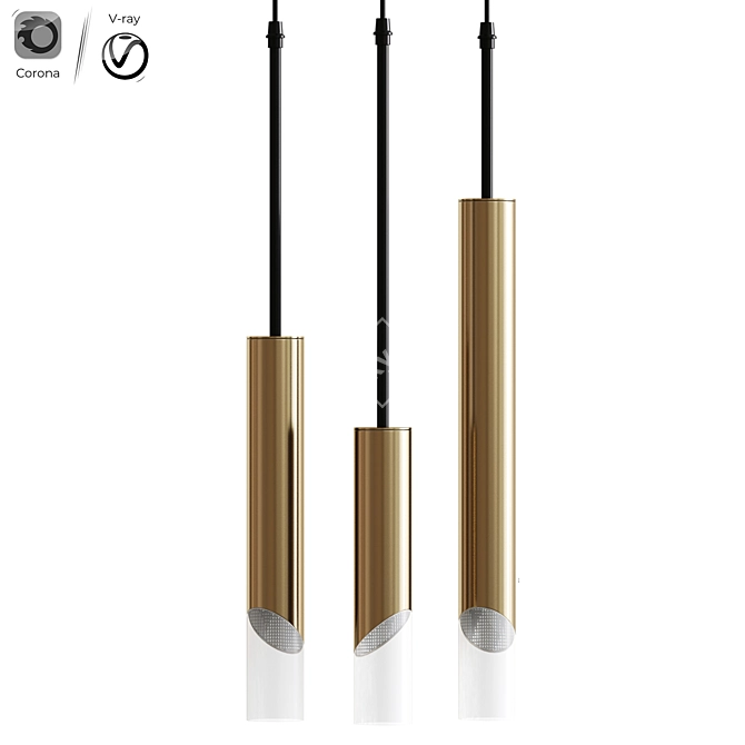 Modern LED Pendant Light Fixture 3D model image 1