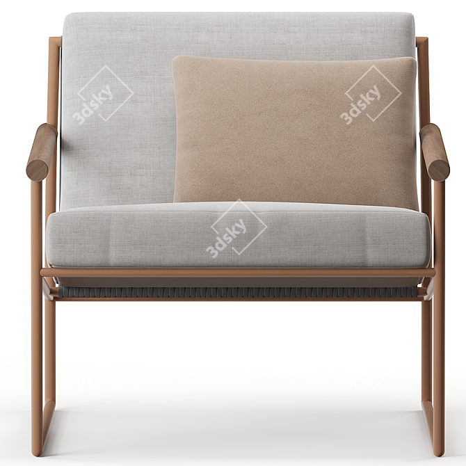 Contemporary Pipe Armchair Design 3D model image 2