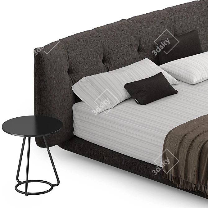 Translated Description: Manufacturer's website: https://luzaro.ru/bed/bed2

Unique Title: Luxurious Luzaro Factory Bed 3D model image 4