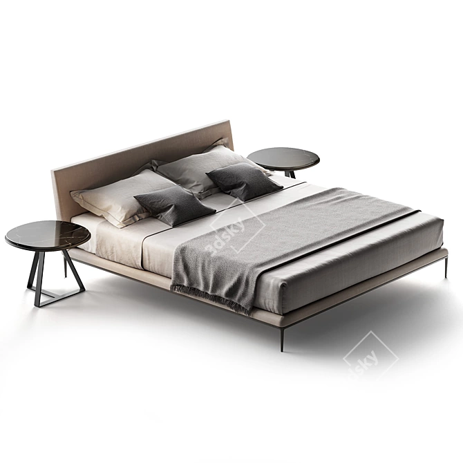 Luxurious B&B Italia Atoll Bed 3D model image 2