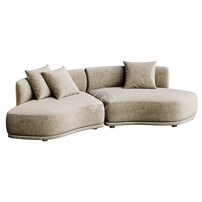 Modern Chic Olivia Sofa Design 3D model image 1